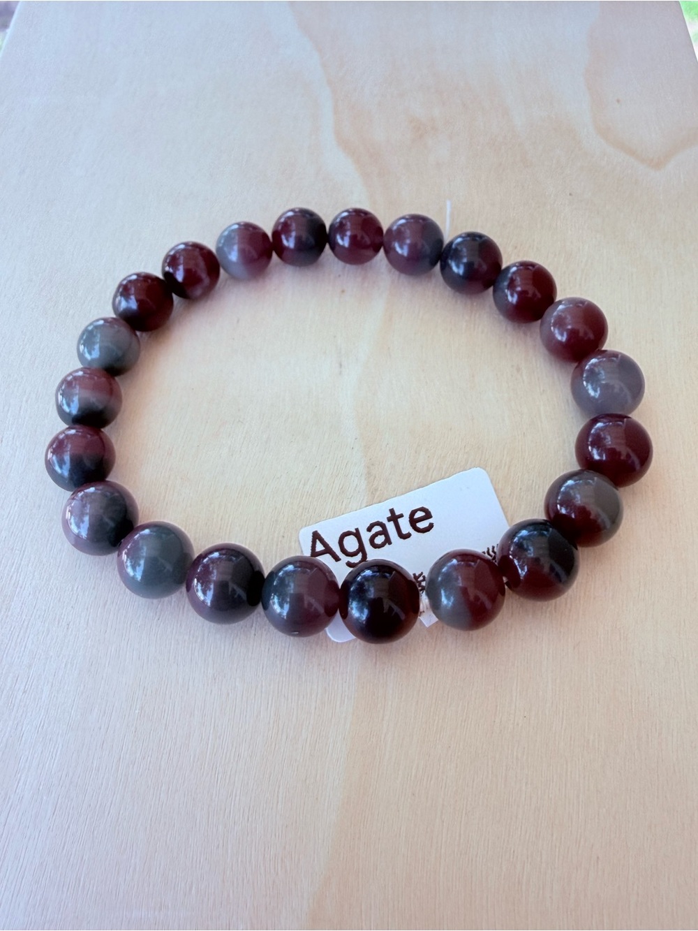 Natural Sardonyx Agate Stretch Bracelet NWT